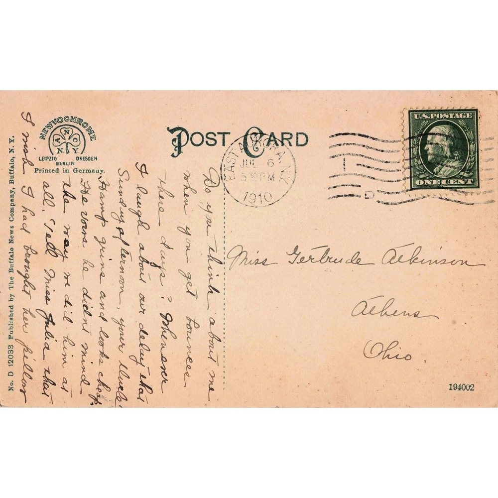 East Aurora New York NY Roycroft Shop & Lawns Arts & Crafts Campus Postcard 1910 - Picture 2 of 2